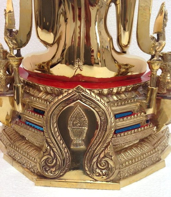 พระพุทธชินราช ทองเหลือง หน้าตัก 9นิ้ว ขัดเงา ฐานสูง