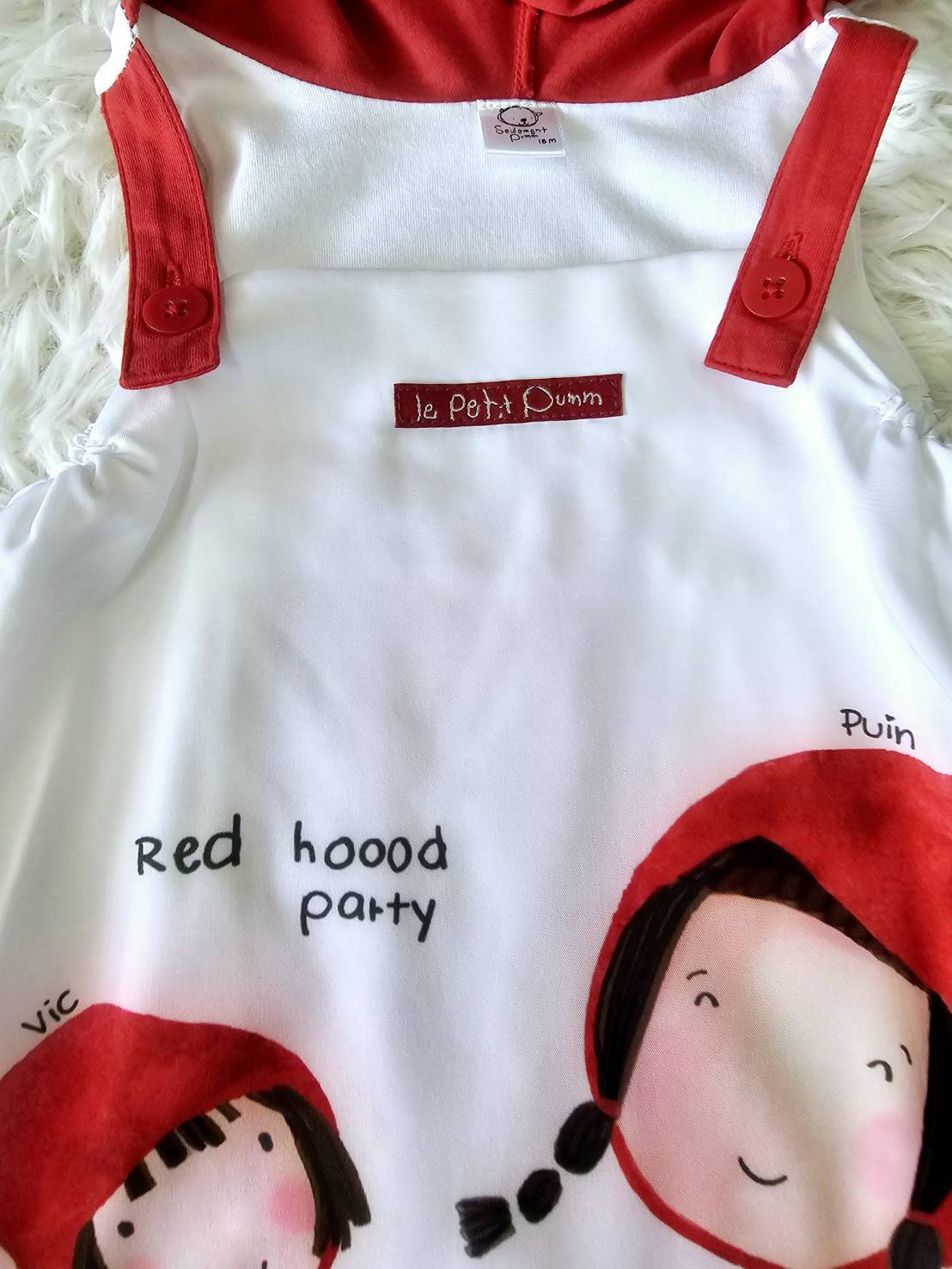 จั้มสูท Little red riding hood หนูน้อยหมวกแดง ไซส์ 18m seulement pumm / Le Petit Pumm by ChaLom มือสอง เหมือนใหม่ ไม่มีตำหนิ