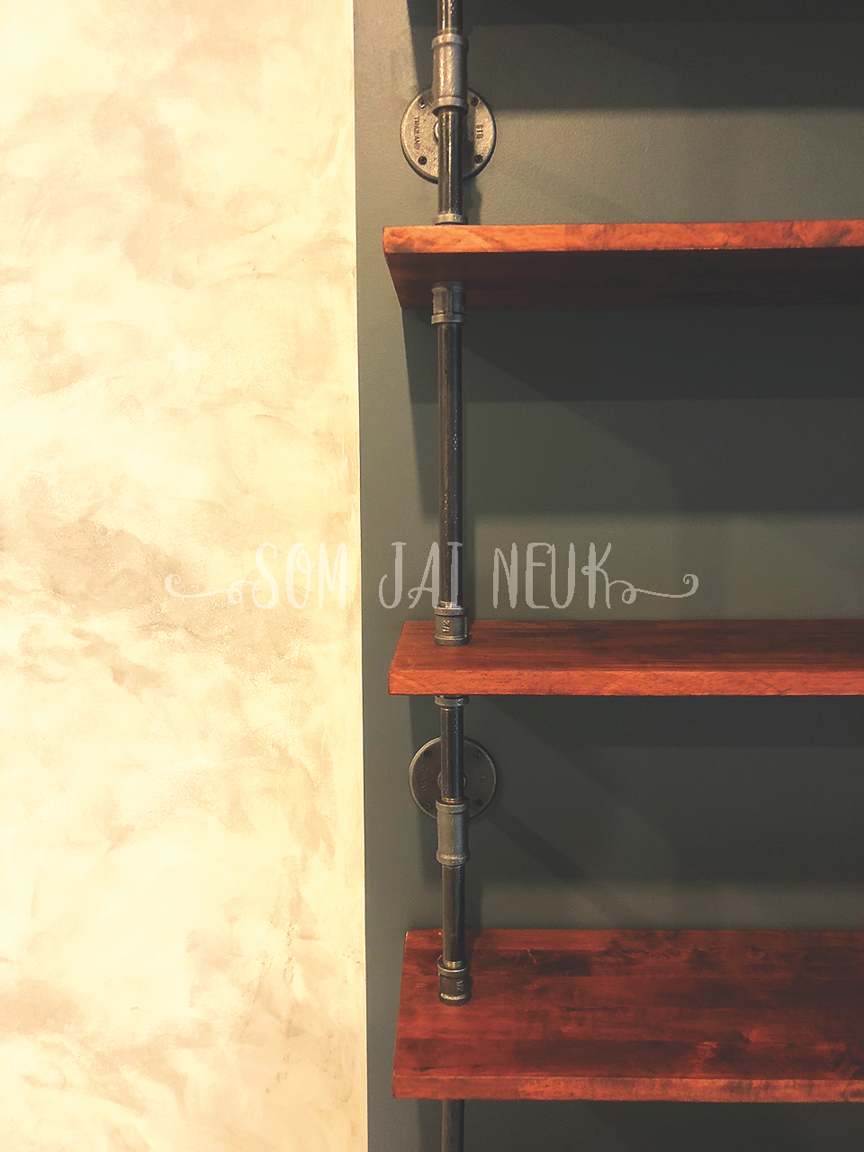 ชั้นวางของติดผนังสไตล์ Loft 7 ชั้น ฟรีติดตั้ง