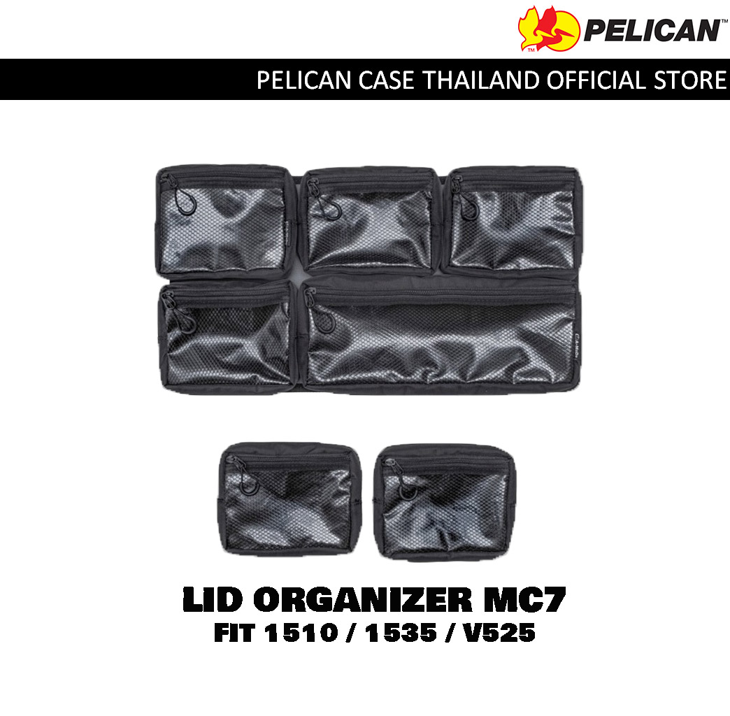 Lid Organizer MC7 for Pelican 1510 / 1535 AIR / 1556 AIR / V525 with 7 removable pouches *กระเป๋าถอดออกได้*