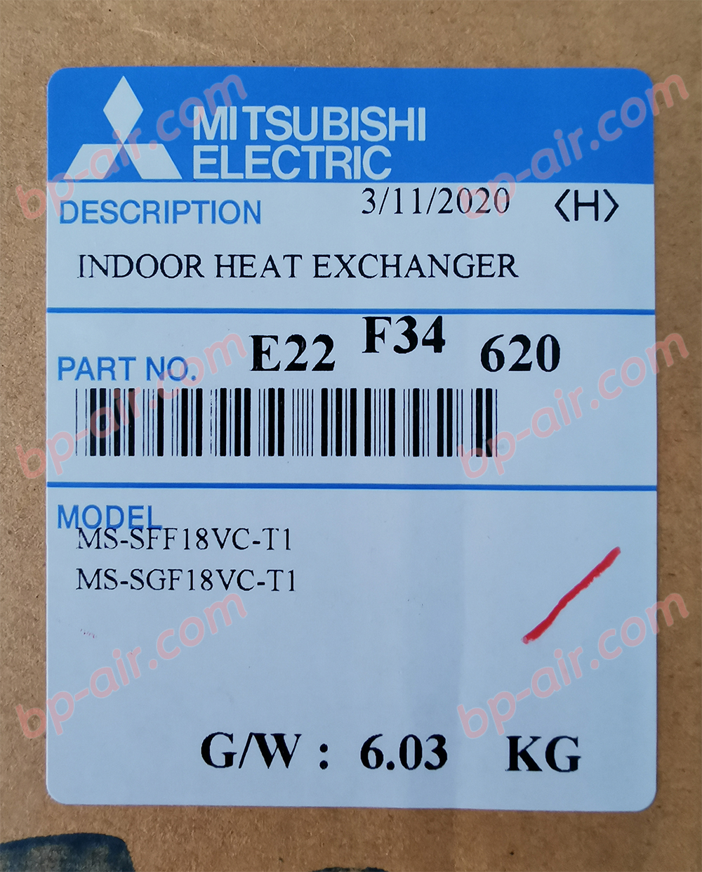 แผงรังผึ้งคอยล์เย็น MS-SGF18VC