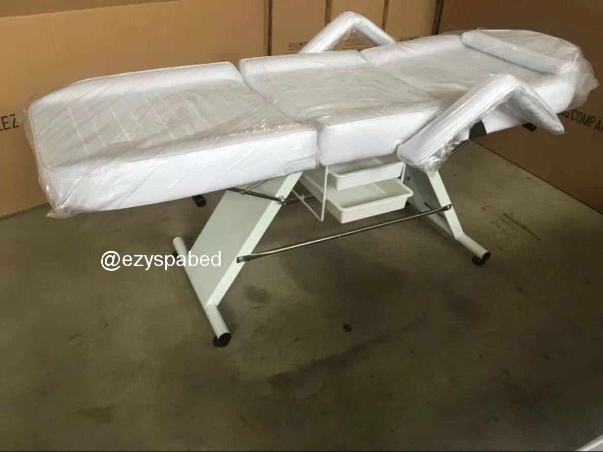 เตียงทรีทเม้นท์ เตียงสักคิ้ว แบบปรับระดับ แบบmanual รุ่น 626 พร้อมถาดใส่อุปกรณ์ใต้เตียง