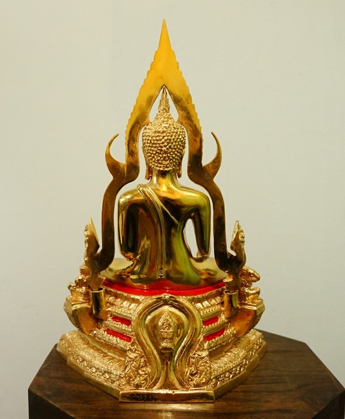 พระพุทธชินราช เนื้อทองเหลือง ขัดมัน 5นิ้ว