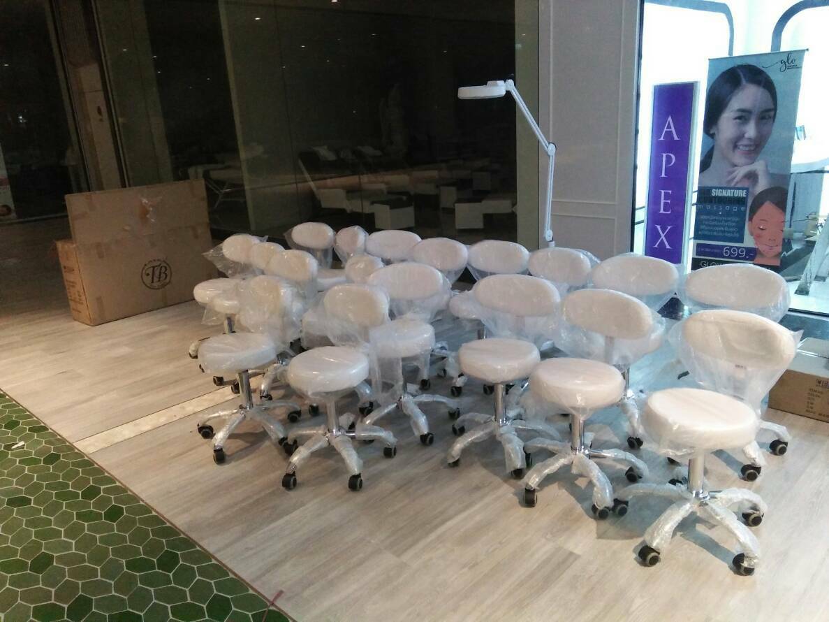 เก้าอี้มีพนักพิง รุ่นพรีเมี่ยม เกรดA ปรับระดับสูง-ต่ำ ระบบไฮดรอลิก สีดำ