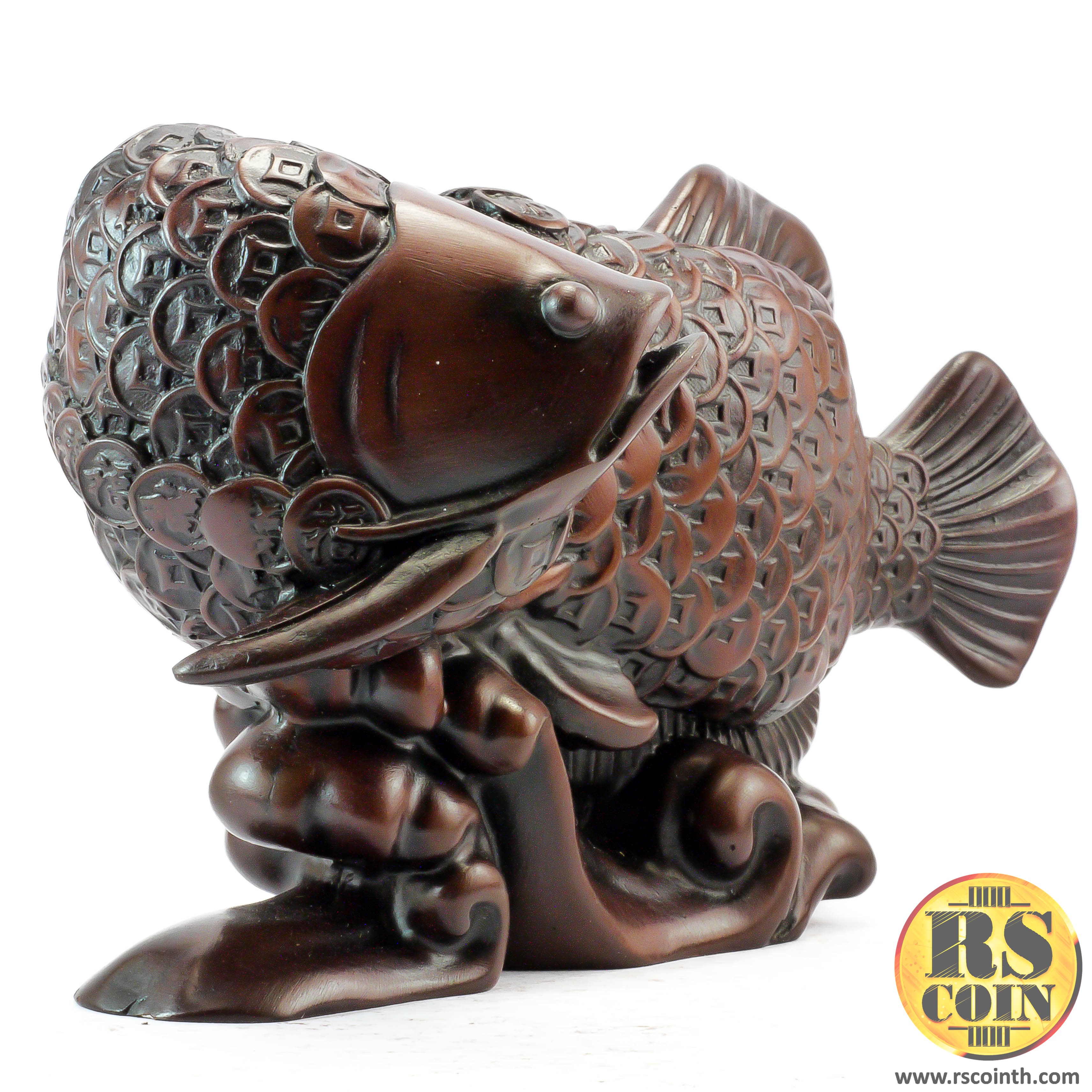 รูปปั้นหิน - ปลาอโรวาน่านำโชค (Thai Sculpture Stone Fish Arowana Chinese Design)
