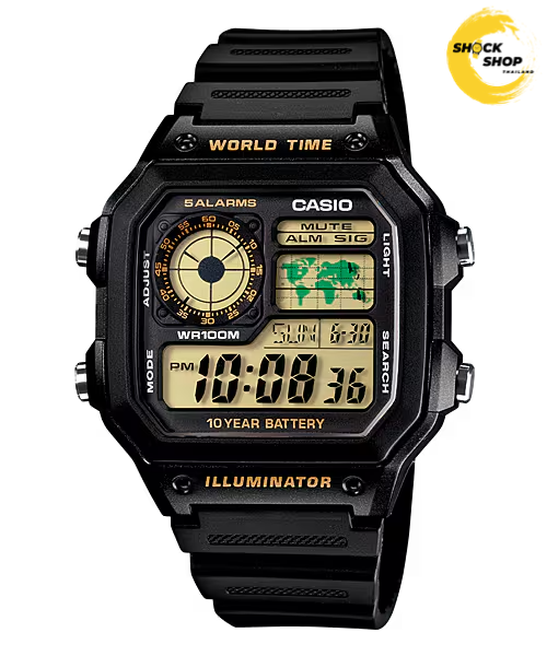 CASIO นาฬิกาข้อมือ รุ่น AE-1200WH-1B วัสดุเรซิ่น คาสิโอ