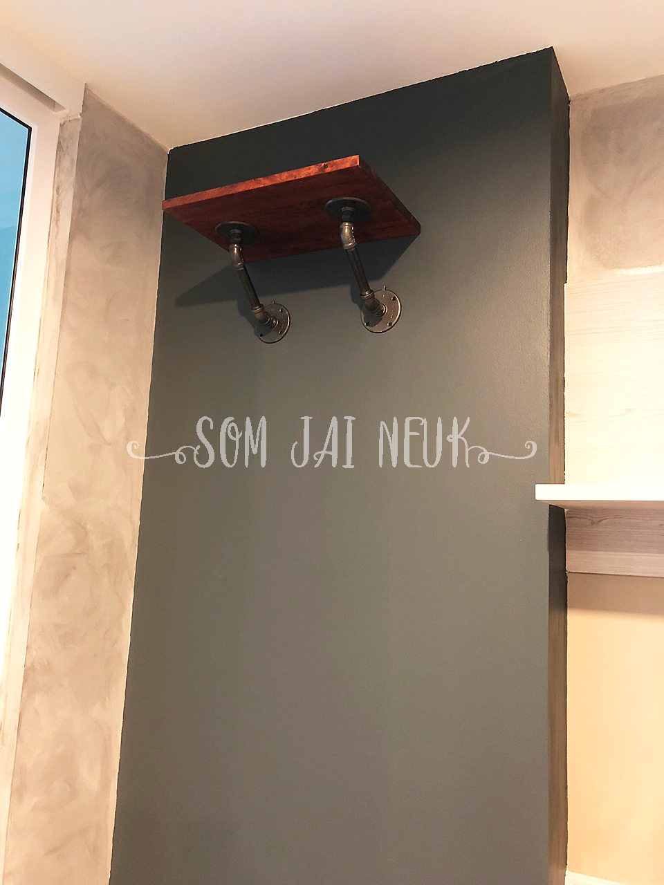 ชั้นวาง หิ้งพระติดผนังสไตล์ลอฟท์ ขนาด 30x50 cm