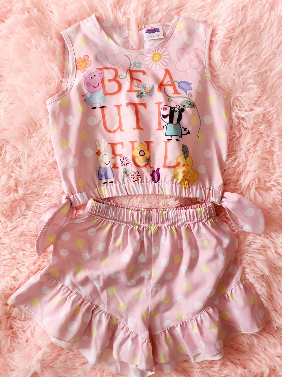 ชุดเซ็ต Peppapig เสื้อ-กางเกง Laugh 3Y By Cha-lom มือสอง เหมือนใหม่