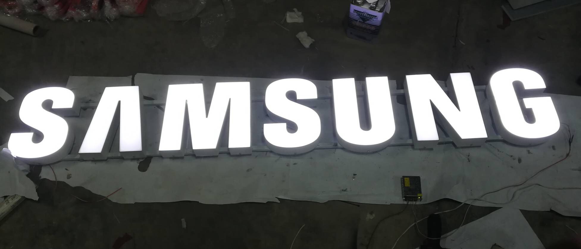 ป้ายอักษรไฟออกหน้า ไม่มีคิ้ว #samsung