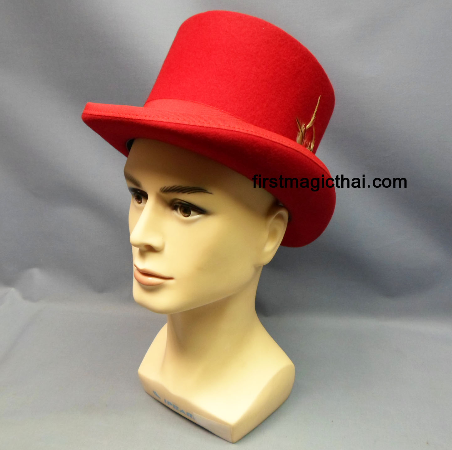 หมวก Top Hap สีแดง ทรงสูง