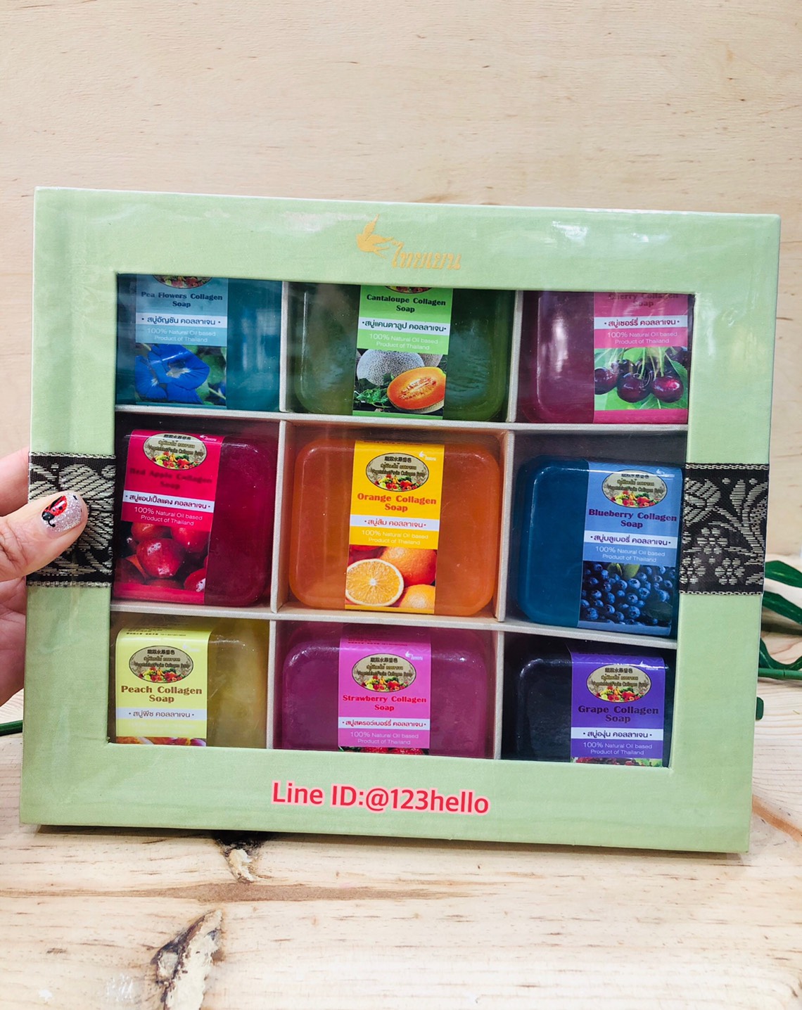 ThaiYen VegetablesFruits Collagen Soap สบู่ผักผลไม้ คอลลาเจน ตรา ไทยเยน 9 ก้อน