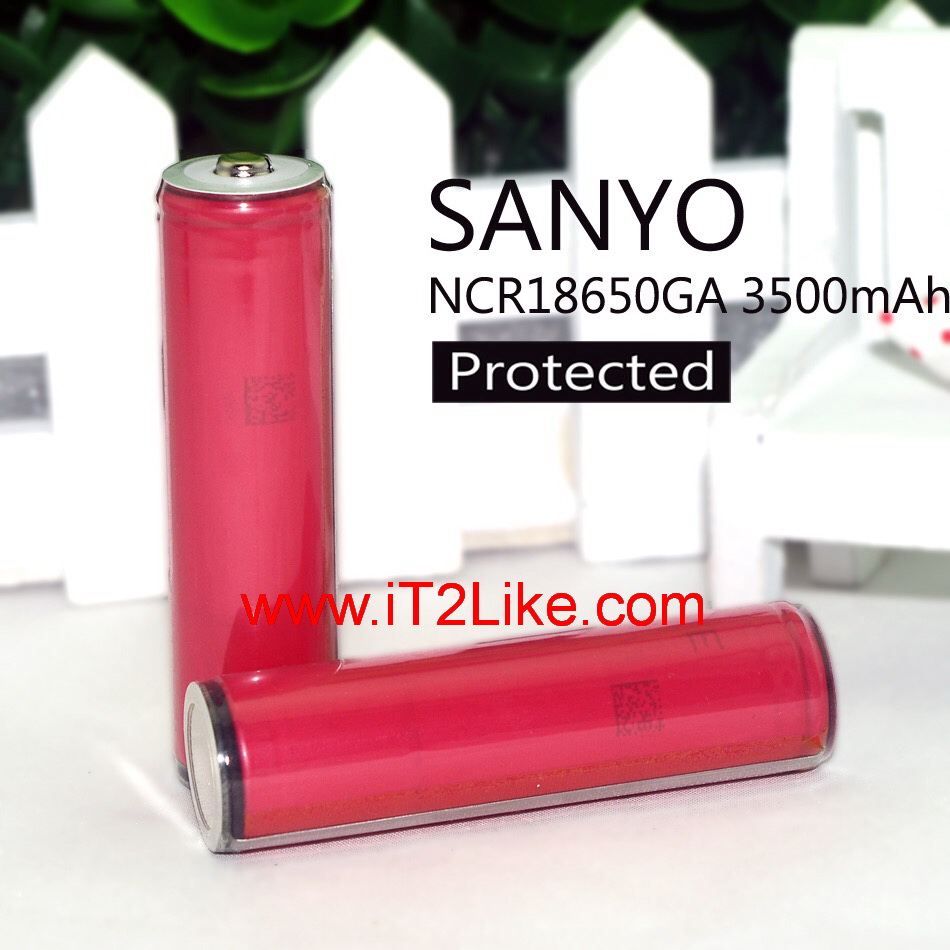แบต ถ่าน Li-ion 18650 Sanyo NCR18650GA 3500mAh มีวงจรป้องกัน จ่ายกระแสสูงพิเศษ 10A(20A) High Drain ของแท้ Made in Japan