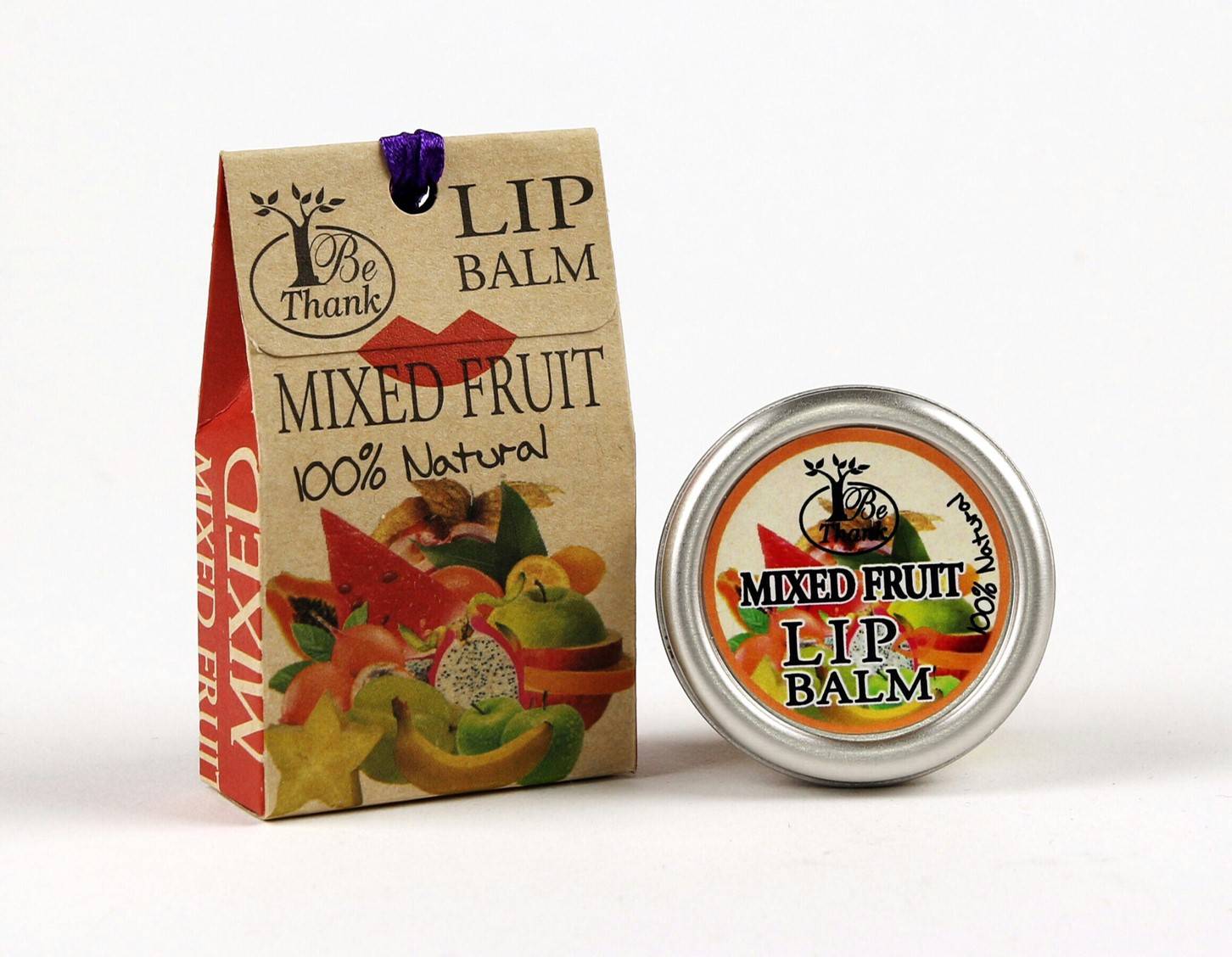 Be Thank LIP BALM MIXED FRUIT บี แตงค์ ลิป บาล์ม มิกซ์ ฟรุ๊ต 10 กรัม x 12 ชิ้น