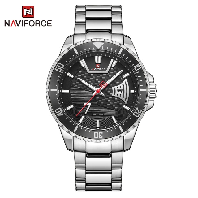 นาฬิกา Naviforce รุ่น NF9191 BK SIL ของแท้ รับประกันศูนย์ 1 ปี ส่งพร้อมกล่อง และใบรับประกันศูนย์ ราคาถูกที่สุด