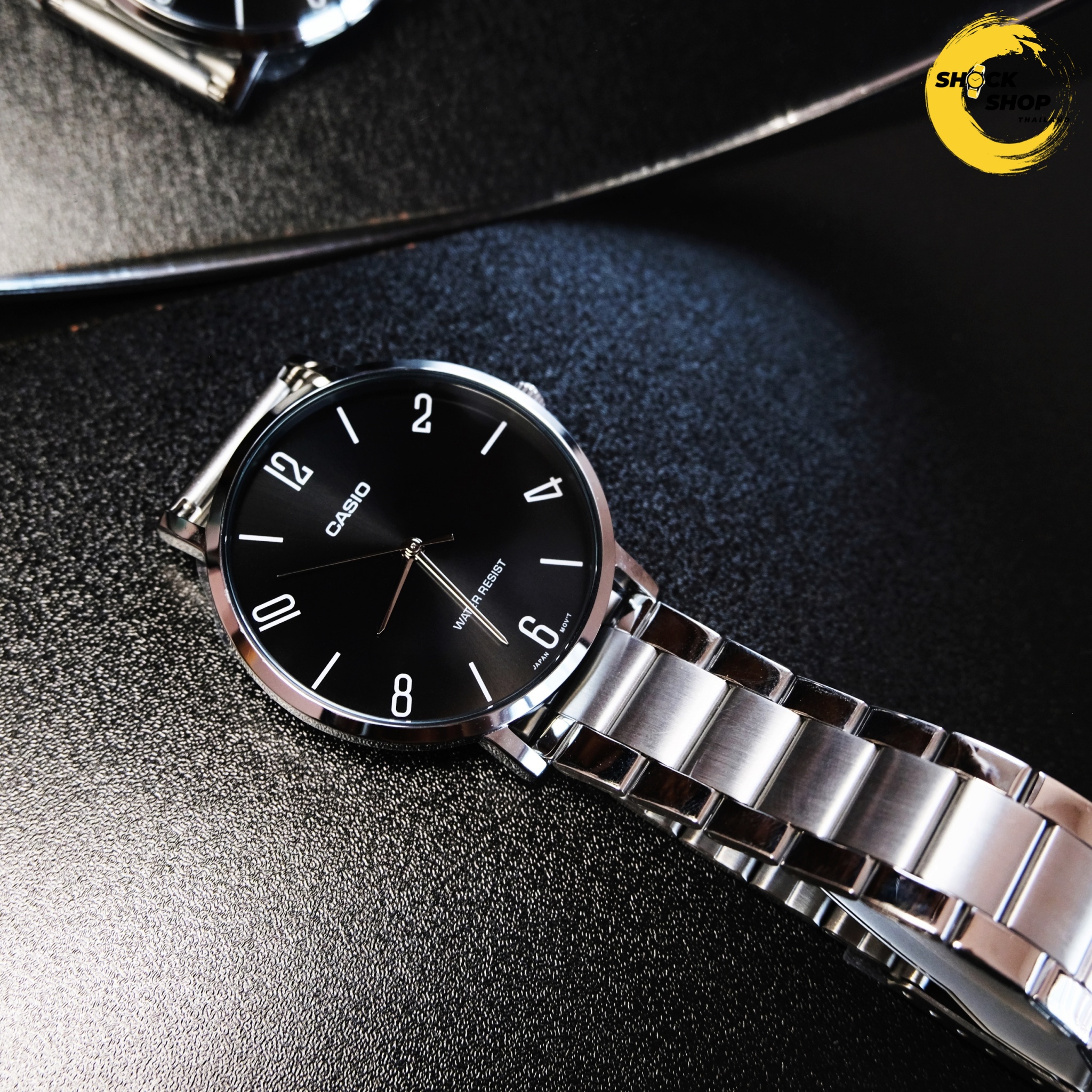 CASIO นาฬิกาผู้ชาย รุ่น MTP-VT01D-1B2 วัสดุสเตนเลสสตีล สีเงิน คาสิโอ