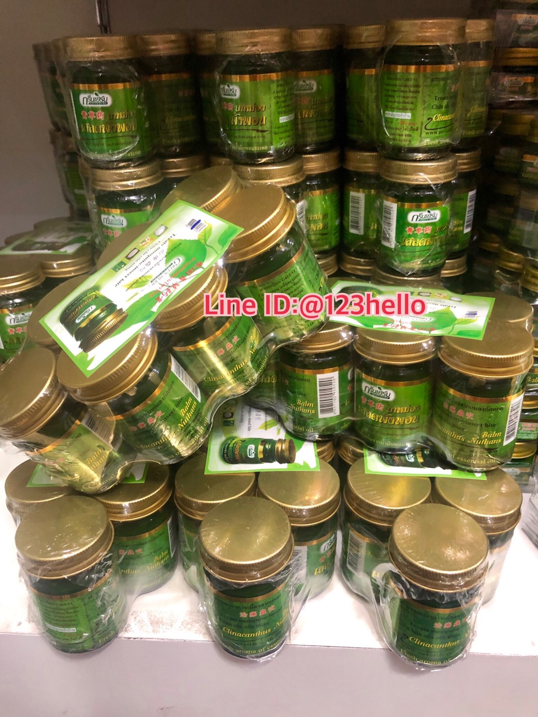 GREEN HERB Clinacanthus Nuthans Balm ยาหม่องเสลดพังพอน ตรากรีนเฮิร์บ บรรจุ 6 ขวด ขวดละ 50 กรัม