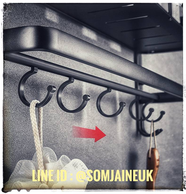 ชั้นวางของในห้องน้ำดีไซน์สวยสไตล์โมเดิร์นสีดำ แบบ 2 ชั้น เริ่มต้นเพียง 1,590 บาท(ส่งฟรี)