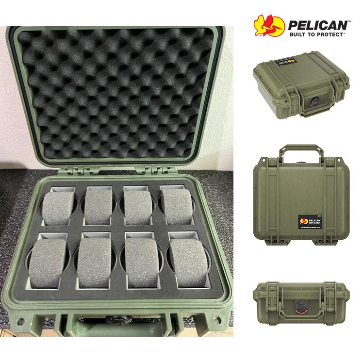 PELICAN 1200 CASE WITH WATCH FOAM - OD GREEN - กล่องใส่นาฬิกา 8 เรือน