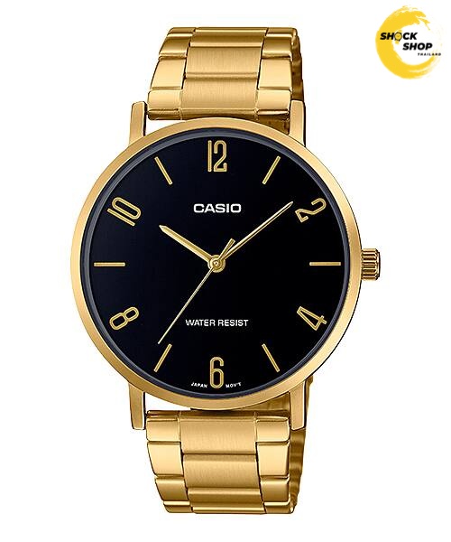 CASIO นาฬิกาผู้ชาย รุ่น MTP-VT01G-1B2 วัสดุสเตนเลสสตีล สีทอง คาสิโอ