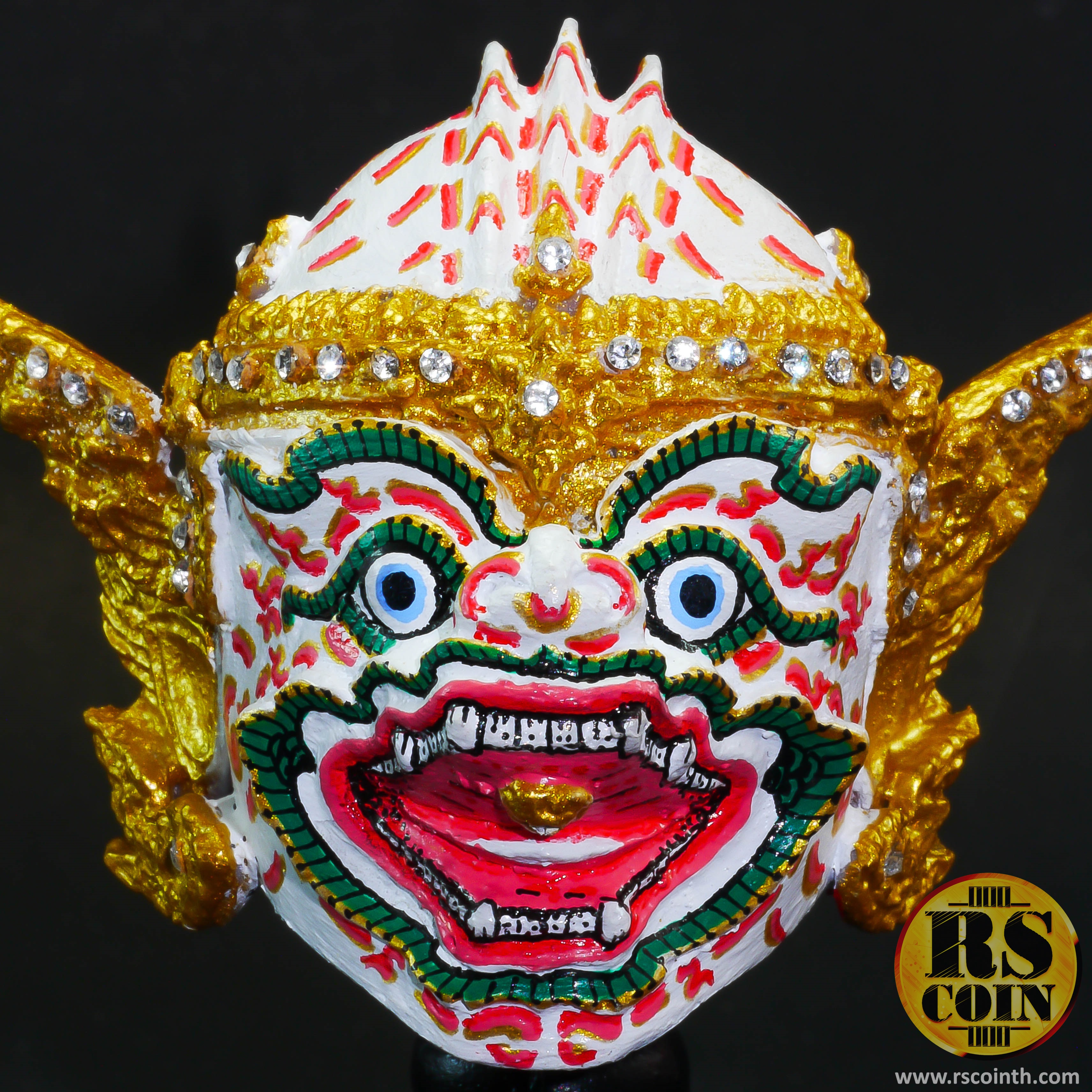 หัวโขนเรซิ่น - หนุมาน (Ramakien White Ape Hanuman Khon Mask Size.S)
