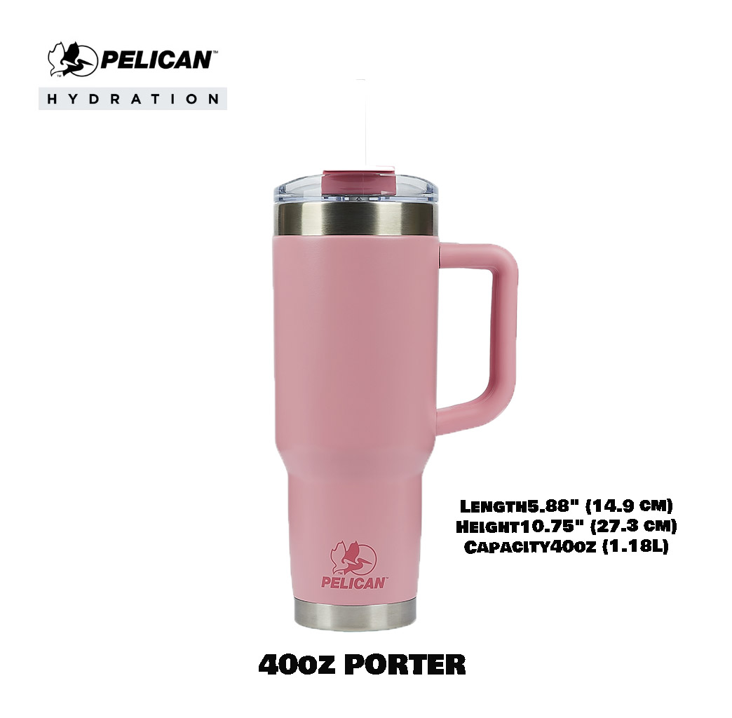 Pelican Porter 40oz 1180ml Tumbler - Rouge - แก้วน้ำเก็บอุณหภูมิ เก็บความเย็น-ความร้อน 🇺🇸 เเท้💯 รับประกัน 1ปี