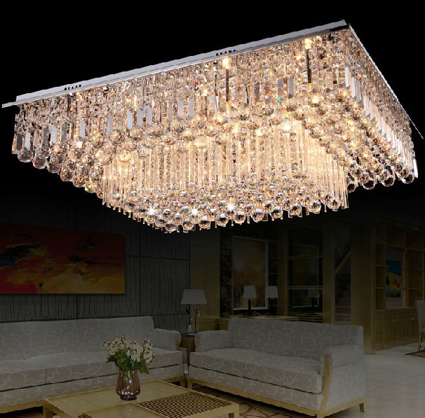ไฟระย้า คริสตัล 2 layers square crystal ไฟแขวน ไฟเพดาน ไฟช่อ ไฟกิ่ง AC392