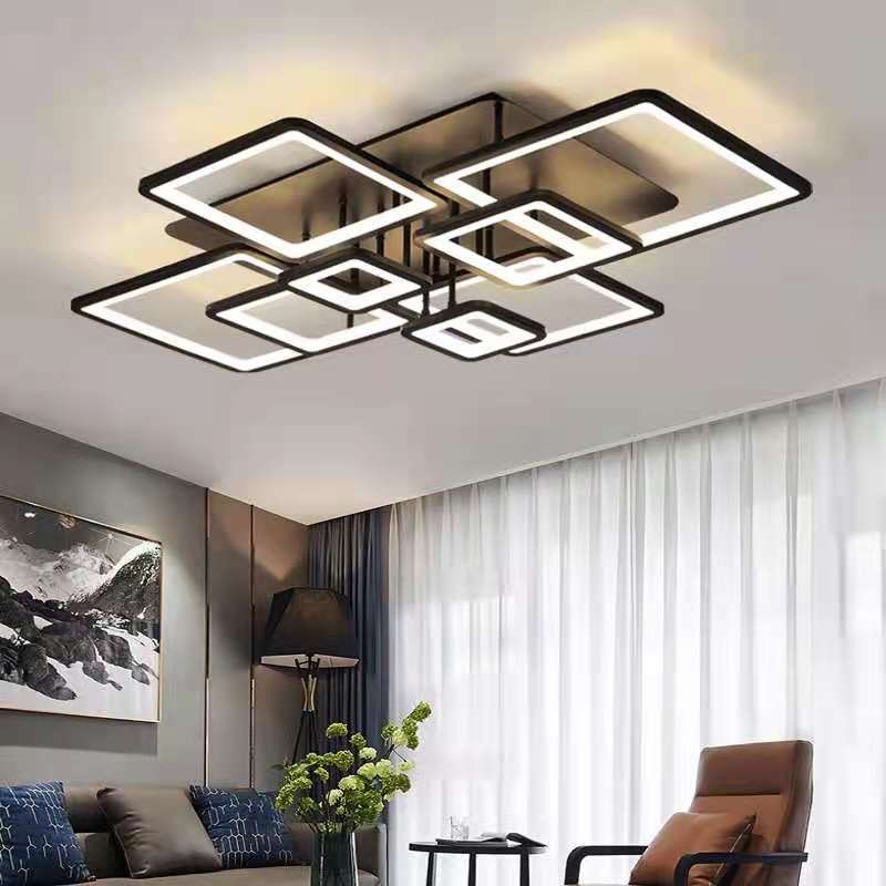 ไฟเพดาน Rectangle led Gold/Black โคมเพดาน โคมไฟแขวน ไฟระย้า ไฟช่อ ไฟกิ่ง สวยทันสมัย ไฟตกแต่ง หรูหรา ทนทาน ประหยัดไฟ