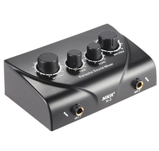 NKR-N3 Mic preamp for dynamic microphone 2 channel (ฺBlack)