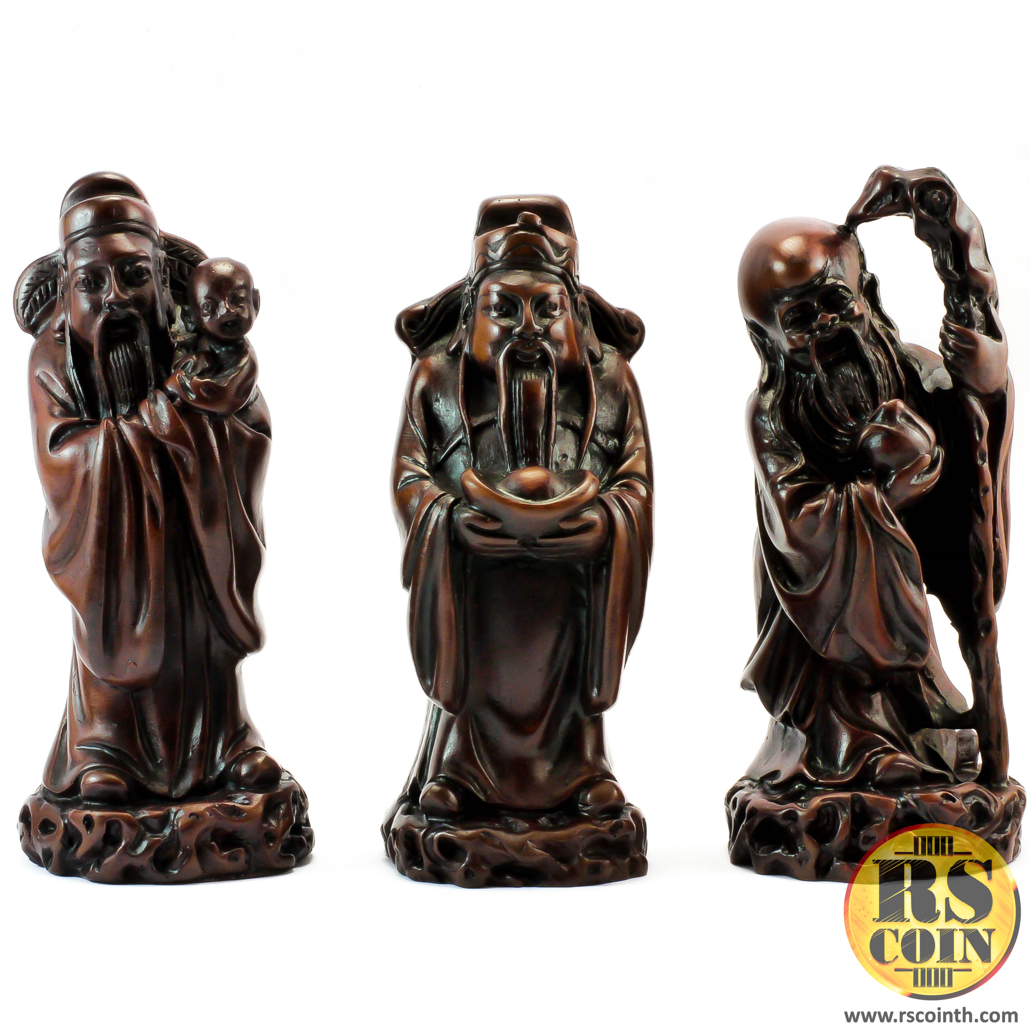 รูปปั้นหิน - เทพเจ้าจีน ฮก ลก ซิ่ว (Thai Sculpture Stone Gods Fu, Lu, And Shou)