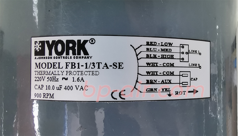 มอเตอร์คอยล์เย็น แอร์ YORK รุ่น FB1-1/3TA