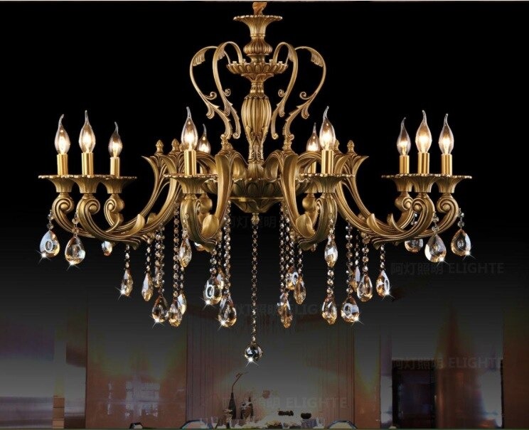 โคมเชิงเทียน ไฟเชิงเทียน Brass Candle Chandelier ไฟเชิงเทียนระย้า โคมระย้า คริสตัล ไฟแขวน ไฟเพดาน โคมแขวน ไฟระย้า ไฟช่อ ไฟกิ่ง สวยหรู ทันสมัย ทนทาน ประหยัดไฟ