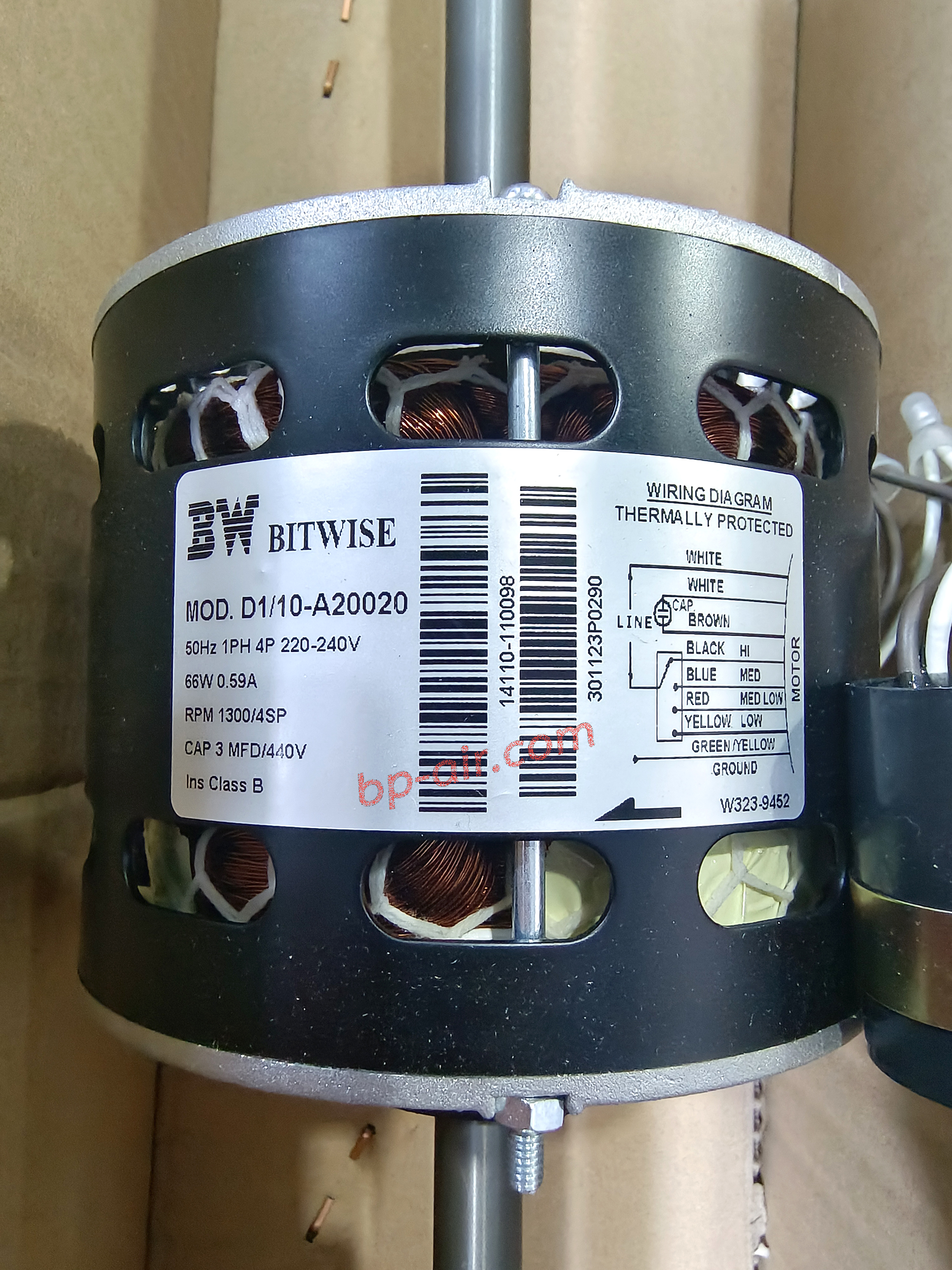 มอเตอร์คอยล์เย็นแกนยาว ขนาด 1/10HP D1/10-A20020