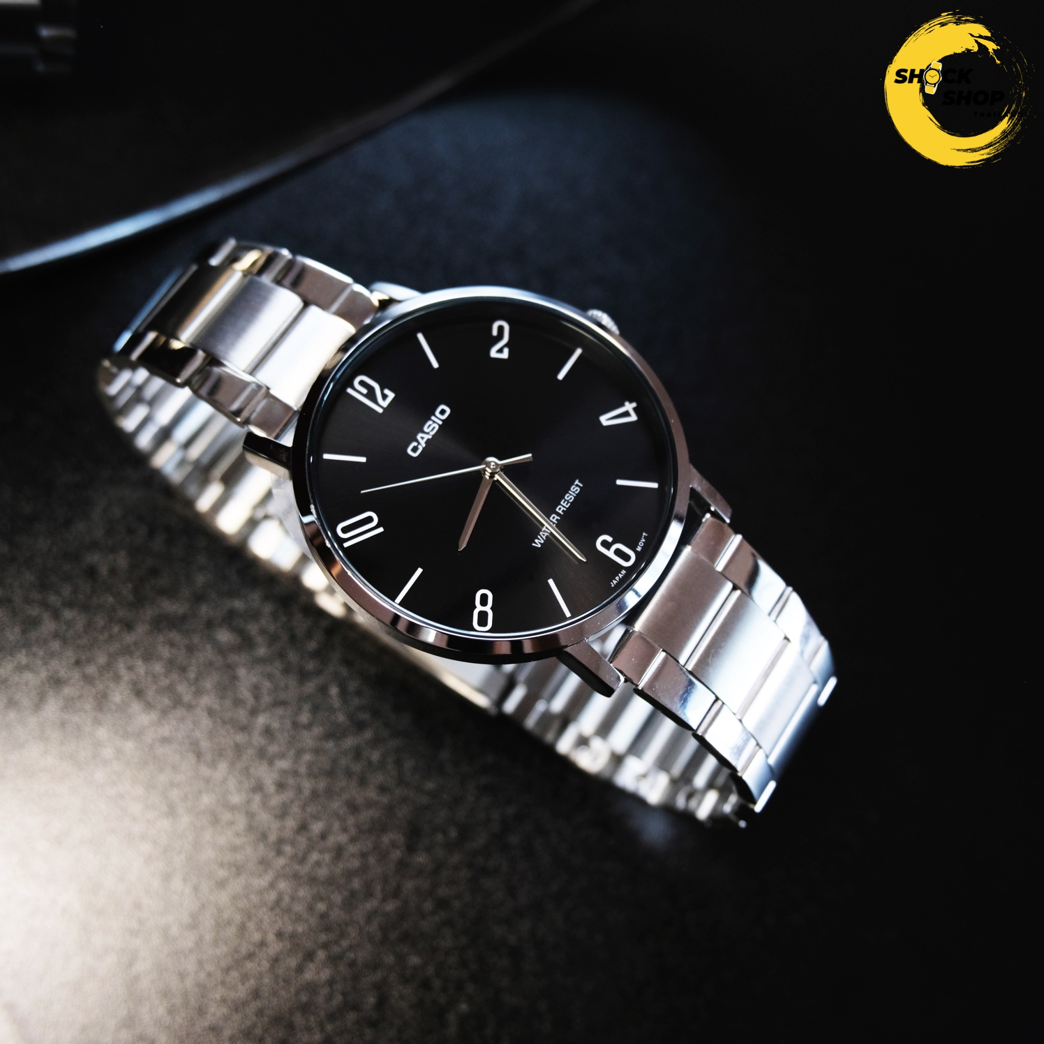 CASIO นาฬิกาผู้ชาย รุ่น MTP-VT01D-1B2 วัสดุสเตนเลสสตีล สีเงิน คาสิโอ