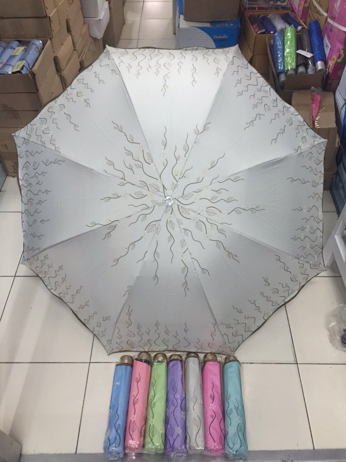 ร่มโค้งแฟชั่นยูวีดำ รหัส 9201