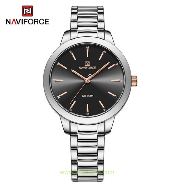 นาฬิกา Naviforce รุ่น NF5025 SIL สีเงิน หน้าดำ ของแท้ รับประกันศูนย์ 1 ปี ส่งพร้อมกล่อง และใบรับประกันศูนย์ ราคาถูกที่สุด