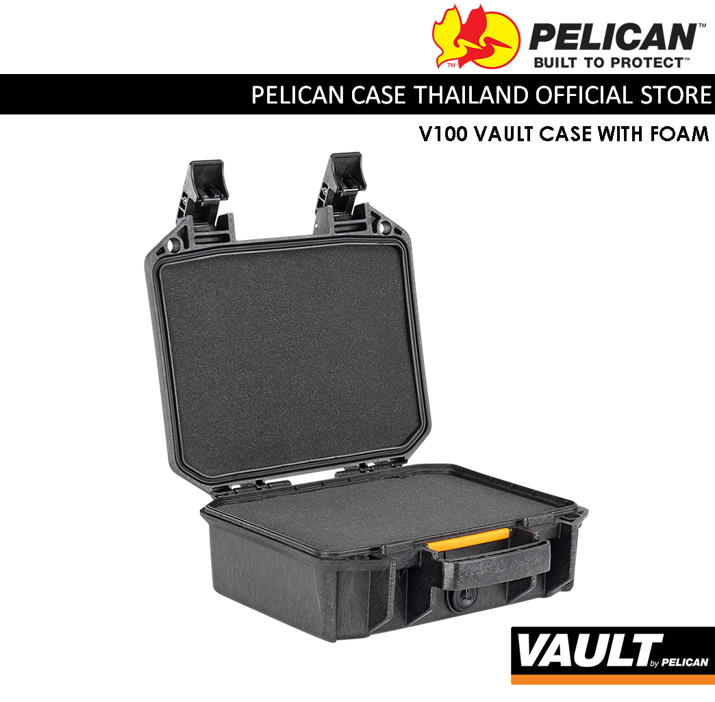 PELICAN VAULT V100 CASE WITH FOAM, BLACK
