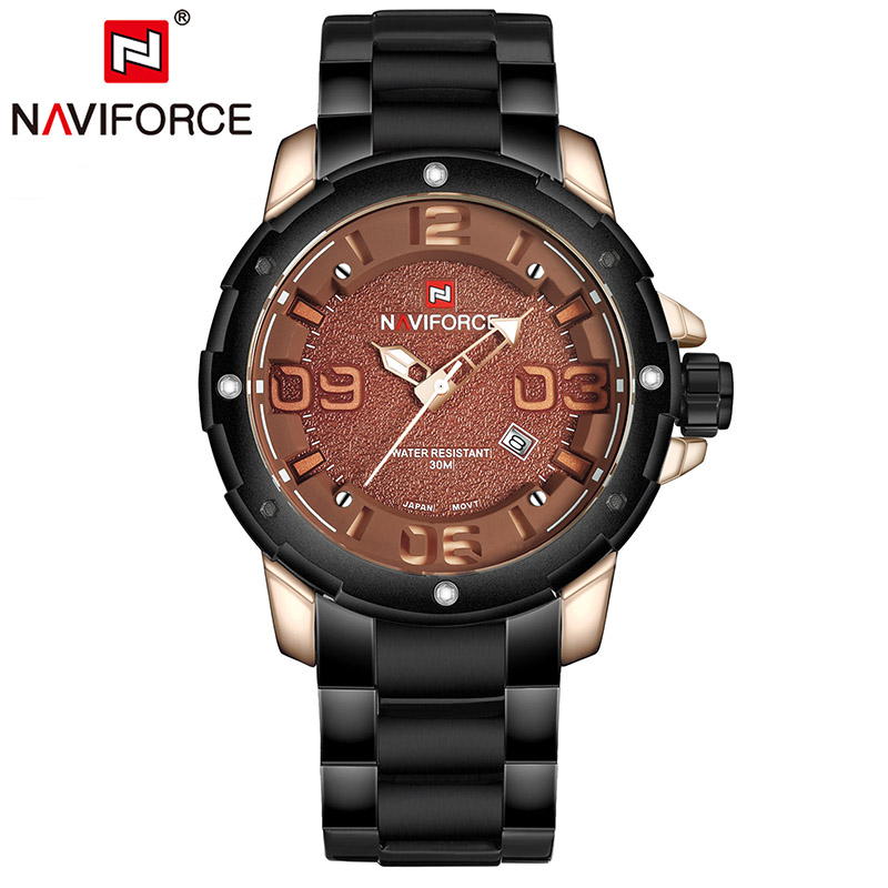 นาฬิกา Naviforce รุ่น NF9078 RG BK นาฬิกาข้อมือสุภาพบุรุษ ของแท้ รับประกันศูนย์ 1 ปี ส่งพร้อมกล่อง และใบรับประกันศูนย์ ราคาถูกที่สุด
