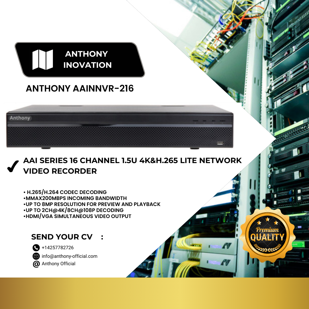 Anthony AAINNVR-216 เครื่องบันทึกวีดีโอ CCTV ผ่าน Spect ICT เกรดลงโปรเจคราชการ