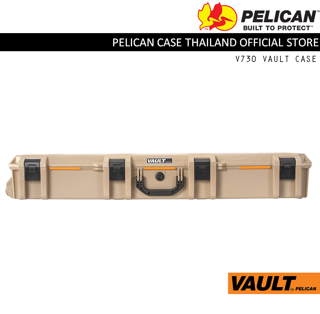 Pelican V730 Vault Tactical Rifle Case with Foam - Desert Tan
