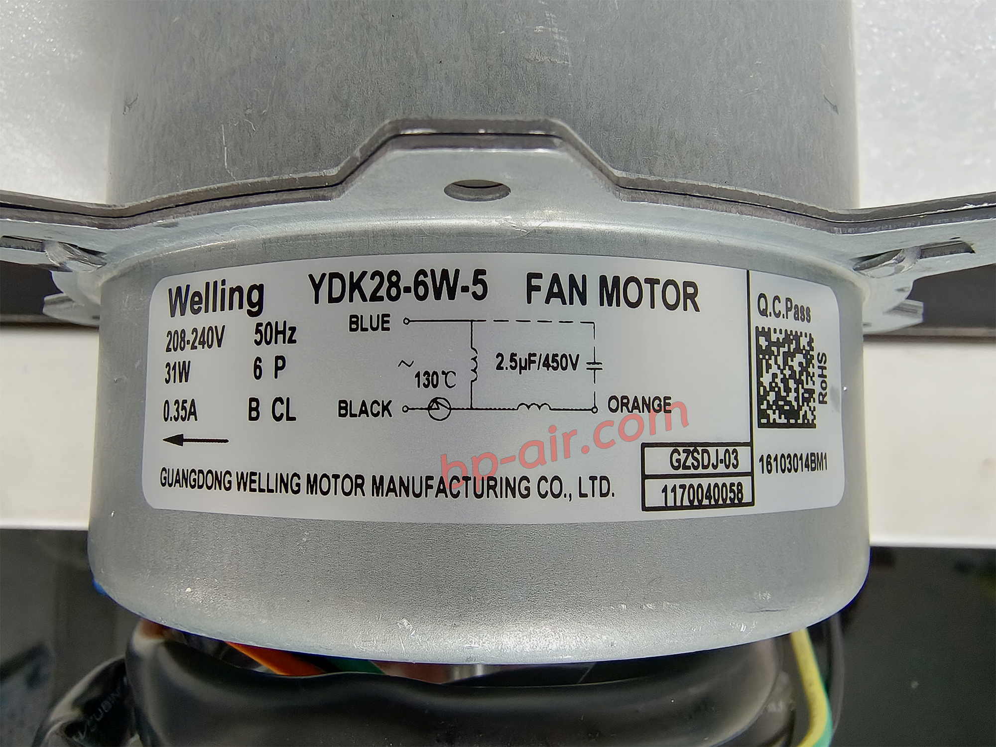มอเตอร์คอยล์ร้อน YDK28-6W-5