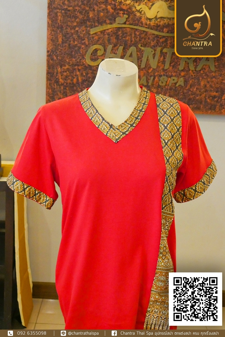 เสื้อยืดลายไทย สีแดง