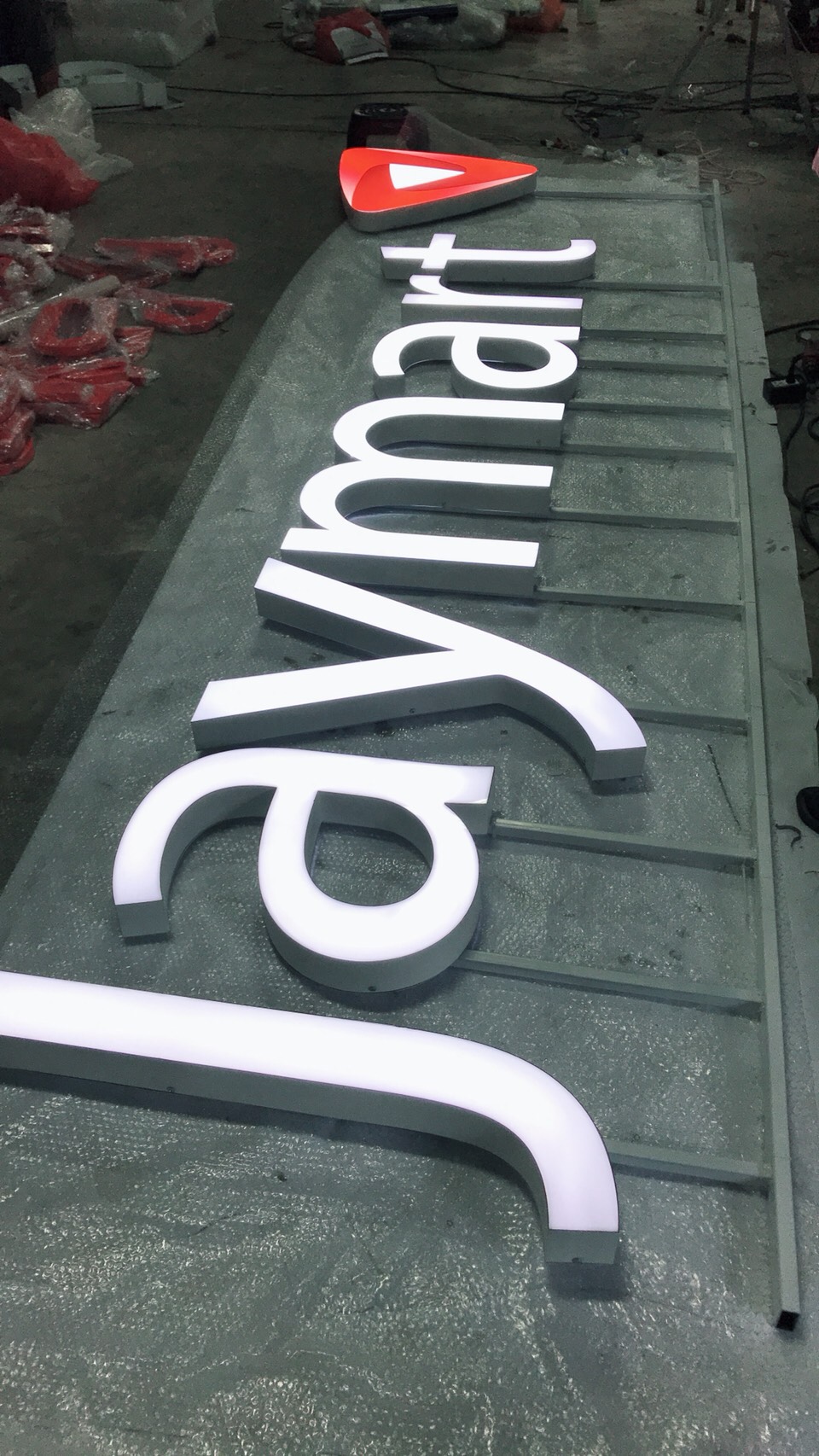 ป้ายอักษรไฟออกหน้า ไม่มีคิ้ว #Jaymart