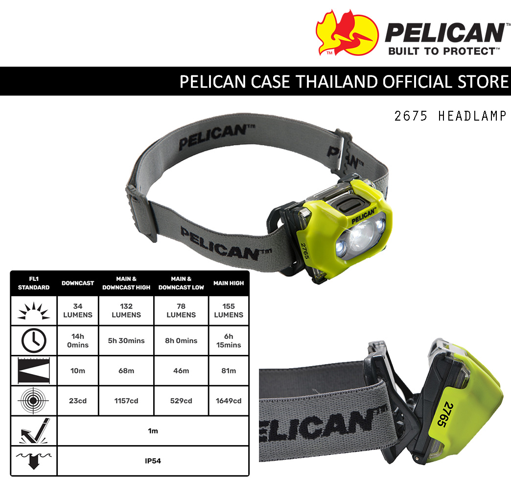 Pelican 2765 Headlamp LED Flashlight ไฟฉายกันระเบิก