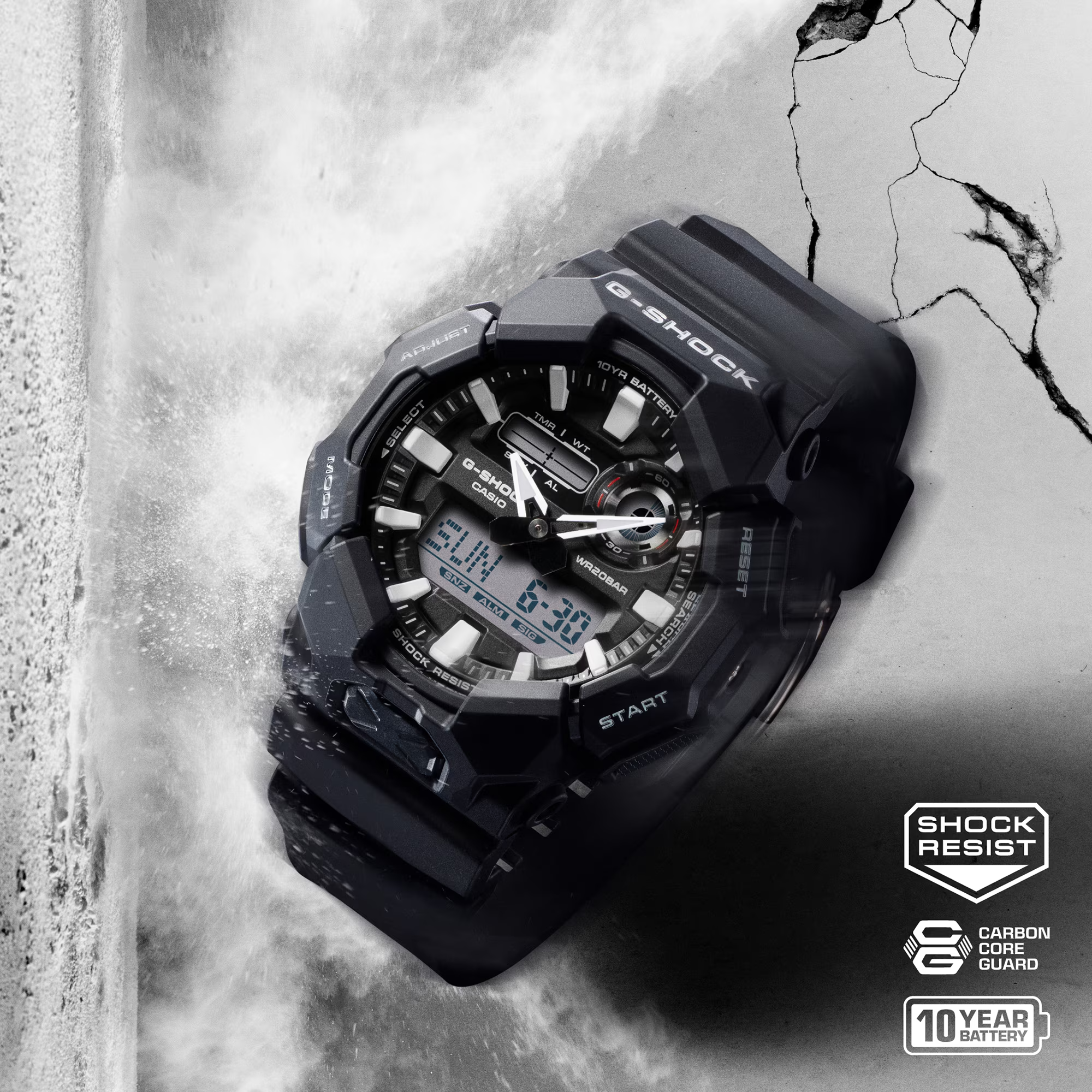 Casio G-Shock นาฬิกาผู้ชาย รุ่น GA-010-1A ซีรีส์ GA-010 จีช็อค