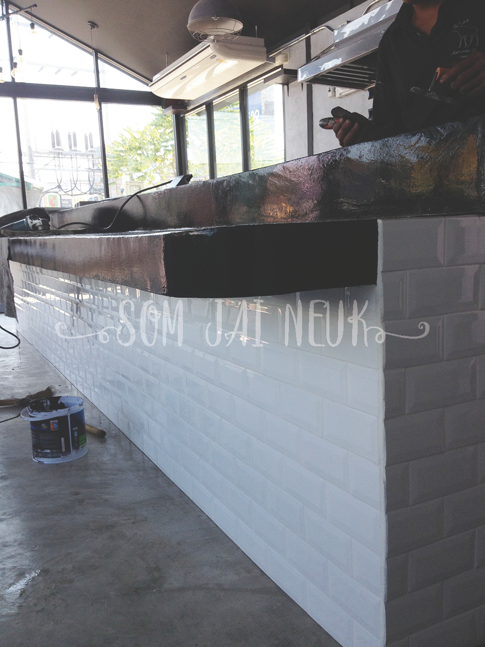 งานก่อเคาน์เตอร์บาร์ ร้าน Surf and Turf @Rama5