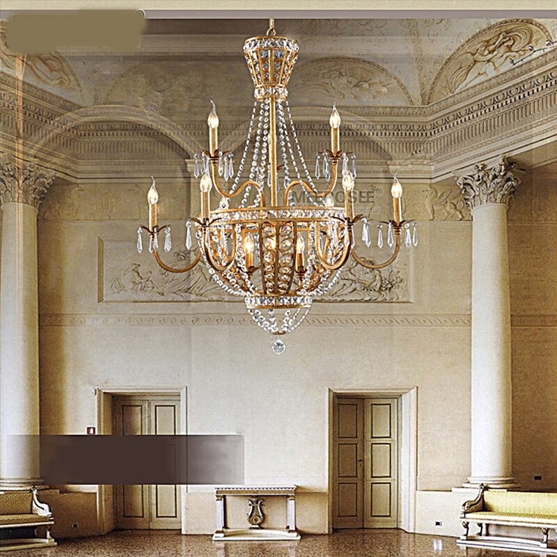 โคมเชิงเทียน ไฟเชิงเทียน Gold Candle Chandelier ไฟเชิงเทียนระย้า โคมระย้า คริสตัล ไฟแขวน ไฟเพดาน โคมแขวน ไฟระย้า ไฟช่อ ไฟกิ่ง สวยหรู ทันสมัย ทนทาน ประหยัดไฟ