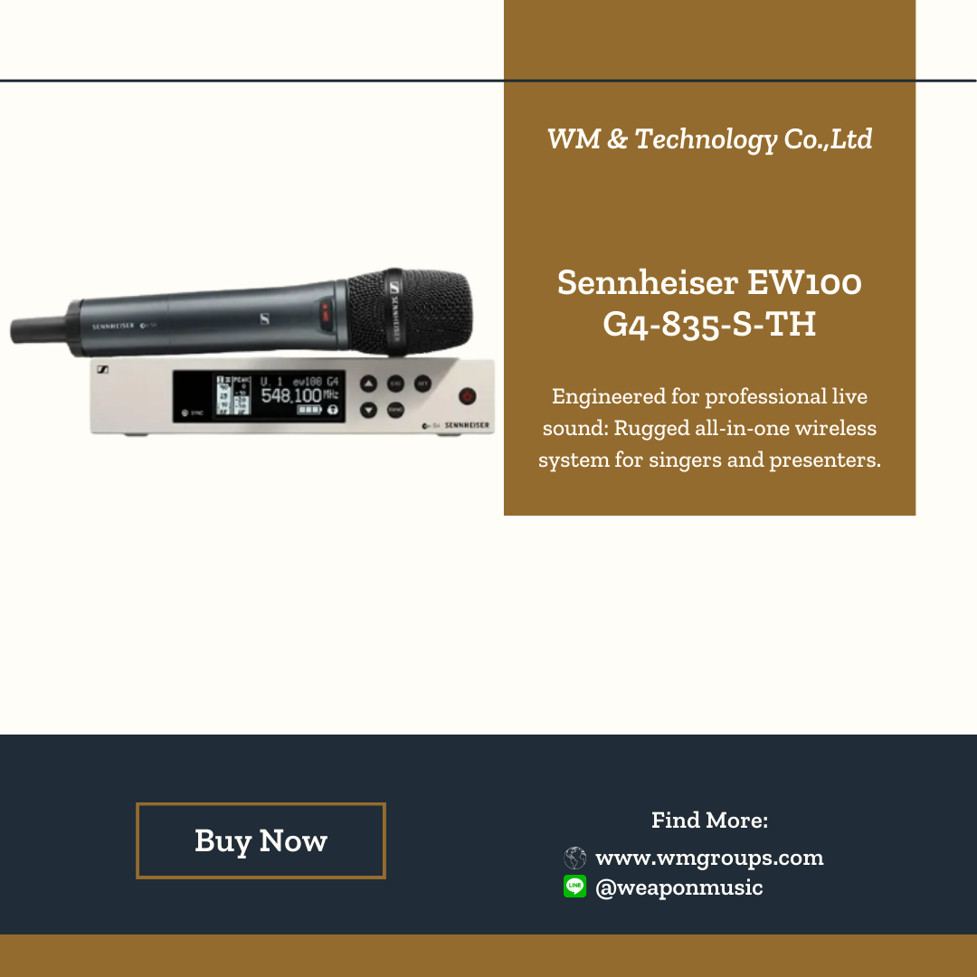 Sennheiser EW100 G4-835-S-TH ชุดไมค์ลอยเดี่ยวแบบ Dynamic Cardioid ย่าน UHF ความถี่ 748.2 - 757.8