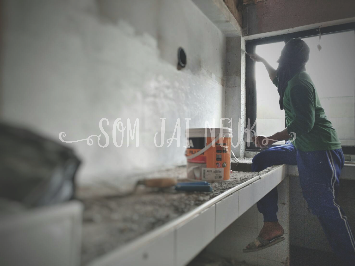 รีโนเวทครัว ฉาบปูนลอฟท์ 65 ตร.ม@ร้านอาหารย่านติวานนท์