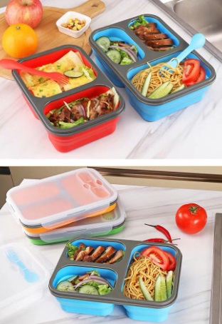 กล่องข้าวซิลิโคน กล่องข้าวยืดหดได้