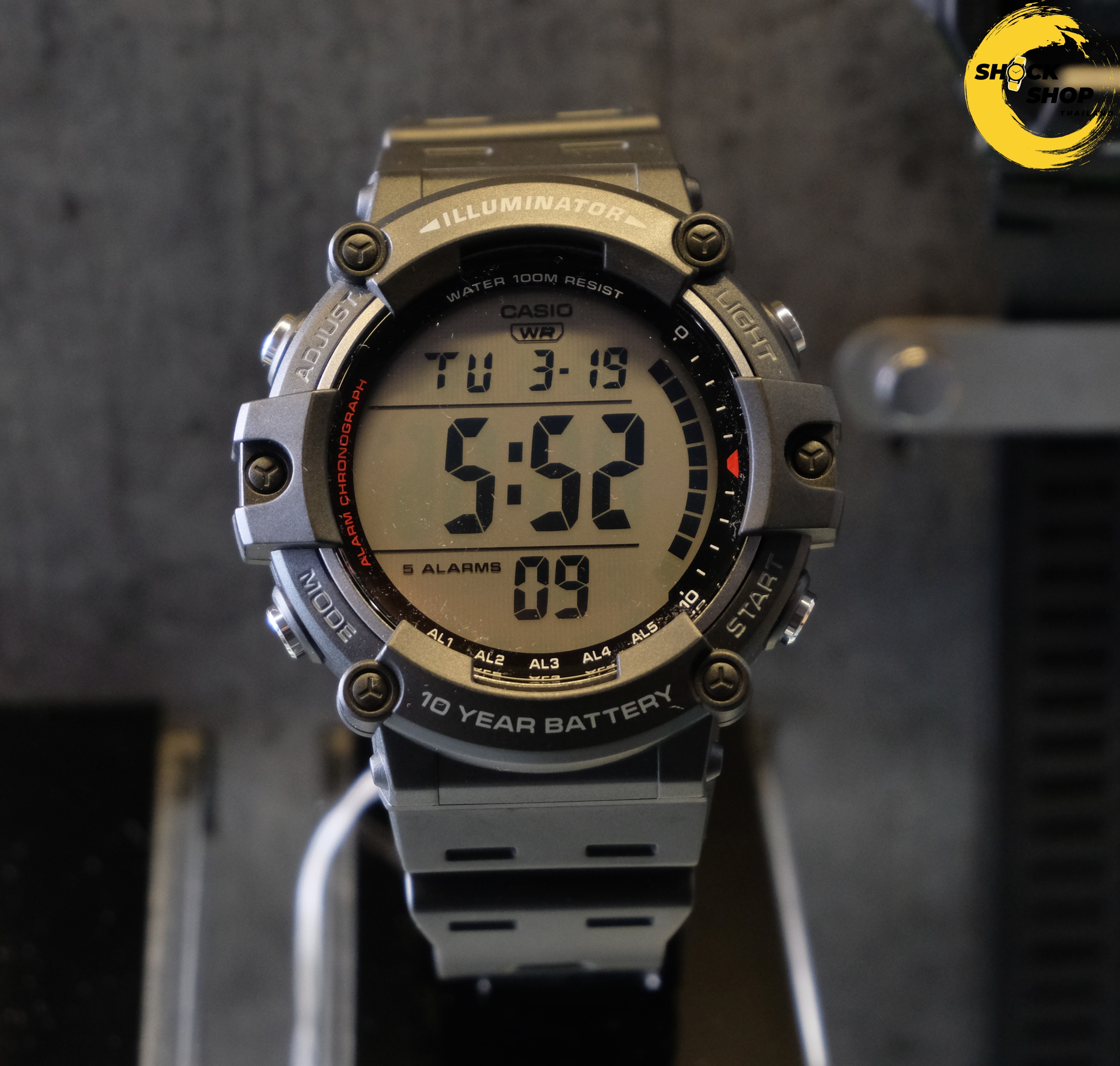 CASIO นาฬิกาข้อมือ ดิจิตอล รุ่น AE-1500WH-1A วัสดุเรซิ่น สีดำ คาสิโอ